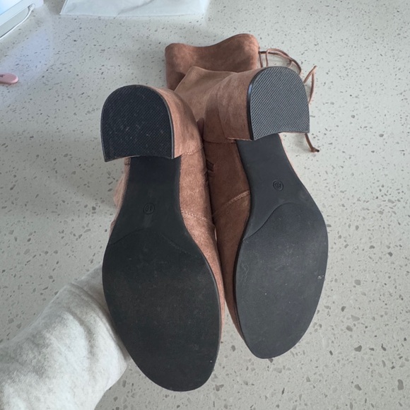 Suede Camel Over-the-Knee Boots - Picture 5 of 8